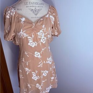 Altar'd State Tan Floral Blouse